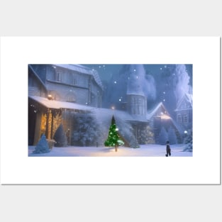 Christmas Snowing Posters and Art